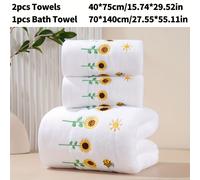 TEMU Set da 3 pezzi di asciugamani da bagno ricamato per coppie, 2 strofinacci (40*75cm/15.74*29.52in) + 1 asciugamano (70*140cm/27.55*55.11in), articoli per il bagno