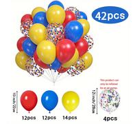 TEMU Set da 42 palloncini con , palloncini in lattice rossi, gialli e royal, per decorazioni di carnevale, , compleanno e feste di matrimonio