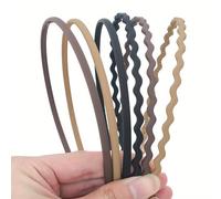 TEMU Set da 6 Fascie per Capelli Opache, Cerchietti Versatili Stile Influencer per /Inverno, Accessori per Capelli Color Caffè per Ciocche Ribelli e Stilizzare i Capelli