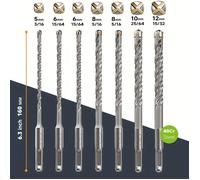 TEMU Set da 7 pezzi con martello perforatore rotativo e scalpelli, per , pietra, cemento e