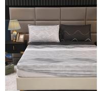 TEMU Set da letto 3 pezzi a righe , un lenzuolo con angoli e due federe, imbottitura non . e confortevole, per camere da letto e camere degli ospiti, lavabile in lavatrice