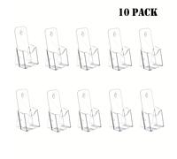 TEMU Set di 10 porta brochure in acrilico, ciascuno da 4 pollici, progettati per montaggio a parete o utilizzo su piano di lavoro per volant, libretti, documenti e letteratura