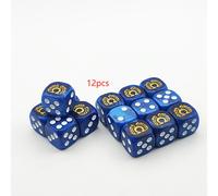 TEMU Set di 12 dadi da gioco da 1,6 cm, con motivo a blu e , ideali per giochi e di gruppo, un'ottima idea regalo per le feste e come aggiunta per giochi da tavolo