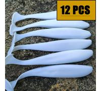 TEMU Set di 12 esche Swimbait con a paletta in 8 colori , lunghezza 4.72 pollici, realizzate in plastica morbida con punti riflettenti, ideali sia per la pesca in acqua che in acqua