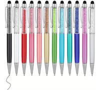 TEMU Set di 12 penne a sfera in con punta a stilo, e punta media, come regali affascinanti per donne in una varietà di 12 colori
