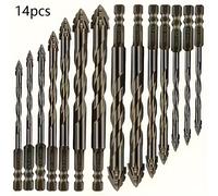 TEMU Set di 14 punte in , design a seghettati eccentrici con quattro lame, drittissimo per foratura asciutta su porcellana, ceramica, vetro, , cemento e pietra