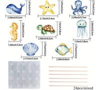 TEMU Set di 24 decorazioni per cupcake a tema con pesci e dei animati, per feste di compleanno a tema mare e forniture per torte, Halloween, Natale