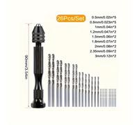 TEMU Set di 26 Micro Mini Punte per Trapano a per Uso Manuale, Ideali per Lavorazione del Legno, Modellismo, Gioielli in Resina e Foratura per Artigianato