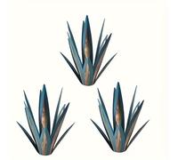 TEMU Set di 3 di Fiori in Metallo Agave Realistiche - Ferro Durevole e Resistente alle Intemperie per Decorazione Esterna di Patio e Giardino, Non Richiede Elettricità