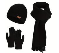 TEMU Set di 3 e 2 pezzi che un cappello e sciarpa invernali , copricapo elegante e adattabile dall'Europa e dall'America, progettato per proteggere dal freddo e mantenere le orecchie ,