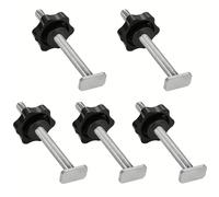 TEMU Set di 5/10 viti a T M8 a fiori di , avvitabili a , in rame puro da 100 mm, adatte per binari per la lavorazione del legno tipo 19 mm/30/45