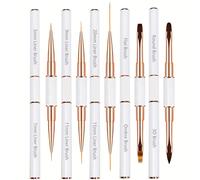 TEMU Set di 5 Pennelli per Nail Art Professionali a Estremità per Linee Lunghe, Pennello per , Pennello per Design Unghie, Pennello Ombre, Kit Pennelli 3D per Gel e Disegno su Unghie Acriliche