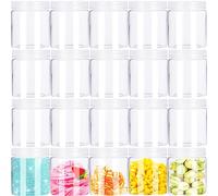TEMU Set di 50 contenitori vuoti trasparenti per colla slime, barattoli rotondi in plastica con coperchi, ideali per cosmetici, lozioni, , slime, alimenti e