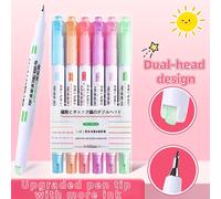 TEMU Set di 6/8 pezzi a punta con a , evidenziatore, pennarello, pennarello a , manuale per studenti, chiave, set di