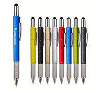 TEMU Set di 6 penne multifunzionali con cacciavite, e righello in penna - Penna pubblicitaria touch capacitiva sei-in-uno