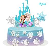 TEMU Set di 6 poster e targhe stampate 2D in stile Frozen Elsa e Olaf, inserti decorativi a tema Frozen per feste di compleanno, regalo per riunioni festive