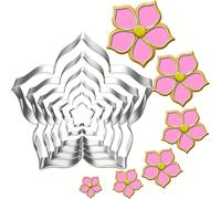 TEMU Set di 6 tagliabiscotti a forma di in acciaio inossidabile con dimensioni 4.25", 3.5", 3.0", 2.5", 1.7", 0.95" - Elegante design per decorare torte e cupcake, per la cottura