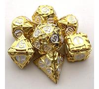 TEMU Set di 7 Dadi Mini Metallici Multifacciali Creativi - Dorati & Argentati, per Giochi di Bevute, Serate & Divertimento all', Zongzi, Bevute di Punizione, Accessori da Scrivania