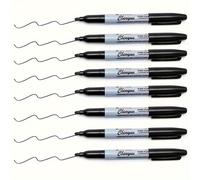 TEMU Set di 8 a punta fine, ad asciugatura impermeabili, 1 mm - per forniture da ufficio e confezioni regalo | Design chic con 'Black'