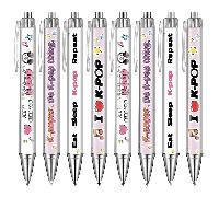 TEMU Set di 8 penne a sfera a tema K- , decorate con citazioni K-POP e design a a forma di cuore, scrittura , ideali per appassionati di K-POP, studenti, journaling e idee regalo