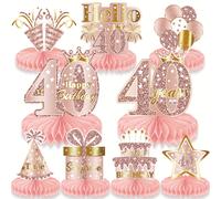 TEMU Set di 9 centrotavola 3D rosa e oro per compleanno, per i grandi momenti come i 13, 16, 18, 21, 30, 40, 50, 60 e 70 anni.