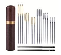 TEMU Set di Aghi per Cucito Pelle, Aghi da Cucito a , Aghi a Larga con Foro e un per Aghi per Progetti in Pelle