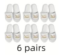 TEMU Set di Ciabatte da Sposa e | 2/3/6 , Leggere, Morbide, Ricamate, con Suola in EVA, per Tutte , Regalo per Festa Nuziale, Futura Sposa, , Madri della Sposa, Festa di Matrimonio