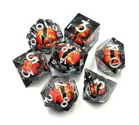 TEMU Set di dadi sfaccettati Occhio del Re , 7 pezzi, in resina, dadi digitali per gruppi di , giochi da tavolo, giochi di , aggiunte serie Re D4 D6 D8 D10 D12 D20