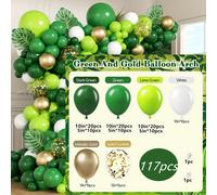 TEMU Set di palloncini nella da 117 pezzi con palloncini a confetti verde scuro, verde lime, e dorati metallizzati, insieme a foglie, per feste di compleanno, matrimoni e celebrazioni al chiuso o all'