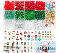 TEMU Set di perline natalizie da 885 pezzi, un kit per realizzare braccialetti natalizi, decorazioni natalizie per di gioielli e braccialetti di perline di come regali per decorazioni di ghirlande