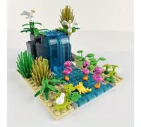 TEMU Set di piccoli blocchi da costruzione da 152 pezzi con un cigno, un'anatra, un e una di con un torrente e una