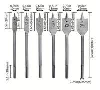 TEMU Set di punte a forchetta 6pz/12pz | Metallo in titanio, punta piatta multi-specifica per legno, apri , uso manuale