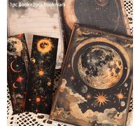 TEMU Set di quaderni JAIIMAN da 80 A5 tema , dotato di due segnalibri, progettati con e luna per scrapbooking, , decorazione di planner, uso , junk journaling, artigianato e note scrivibile