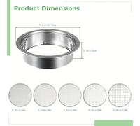 TEMU Set di setacci intercambiabili a rete per terra da giardino | Schermi in acciaio inossidabile per terra, sabbia, , filtraggio, compost, lettiera per e bonsai - Misure 1mm, 3mm, 6mm, 9mm, 12mm