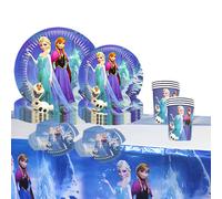 TEMU Set di tazze e , 51 pezzi, set di posate per feste a tema Disney Frozen, inclusi di carta, tovaglioli, tovaglia e tazze, per di fine , feste di compleanno e .