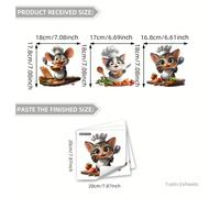 TEMU Set di Tre Adesivi Murali per Cucina e Sala da con Piccoli Animali Chef e Verdure, Decorazione Autoadesiva per Pareti MS6494-ZY