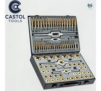 TEMU Set e da 86 pezzi, kit di utensili per maschi e in acciaio rivestito, per proprietari di case, meccanici, artigiani, filettature metriche e SAE, filettature grosse e sottili, custodia in metallo