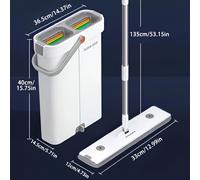 TEMU Set e Secchio 33cm | Piatto con 4 Panni in Microfibra Riutilizzabili, Uso , per Piastrelle, Pavimenti in Legno, | per Soggiorno, Bagno, Pareti, Pavimenti | JOYBOS