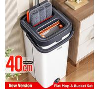 TEMU Set e Secchio per la /40 cm, a Funzione Asciutto e , 2 Panni Riutilizzabili, per la Pulizia di Pavimenti, Finestre, Vetri, Bagni e Pareti, Black Friday, Natale, Regali di Capodanno