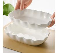 TEMU Set eleganti vassoi da portata con volant da 10 pollici - per cene e intrattenimento a casa, lavabili in microonde e lavastoviglie