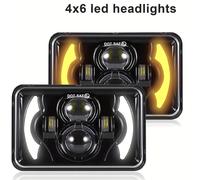 TEMU Set fari LED 4X6 con abbaglianti e anabbaglianti, progettati per uso automobilistico con luci diurne e indicatori di , adatti per camion 12V e 24V, senza batteria
