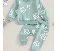 TEMU Set felpa a maniche lunghe con stampa primaverile/autunnale e pantaloni con coulisse , per l'outdoor