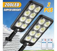 TEMU Set luci solari da esterno per , 200 LED, luce solare LED per esterni, luce LED grandangolare con di e telecomando, illuminazione a inondazione per , patio, giardino, garage