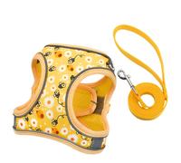 TEMU Set pettorina e guinzaglio per cani con design a d'ape traspirante per prevenire surriscaldamento e sudore. riflettenti migliorano la le passeggiate notturne, e anti-fuga, combinato con stampe .