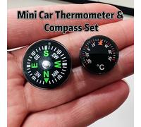 TEMU Set pezzi con mini della e bussola per auto, nessuna batteria richiesta, installazione facile adesiva, accessori decorativi e funzionali per , a tutti i veicoli (il set non adesivo)