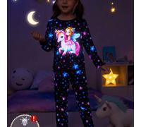 TEMU Set pezzi per con top a stampa coniglietto e pantaloni lunghi casual, piccolo sorpresa fluorescente, stile casual , per l'uso , si illumina solo alla luce.
