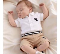 TEMU Set pezzi per neonato con maglietta casual a maniche corte stampata con e pantaloncini con vita per , per l'esterno