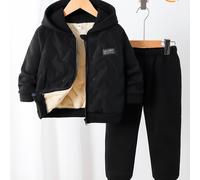 TEMU Set pezzi per ragazzi: Maglia con sul , a /caramello, /grigio, per /inverno e pantaloni lunghi coordinati, e , di tendenza. Un set felpa con cappuccio versatile e casual per bambini, come regalo