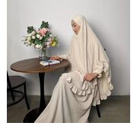 TEMU Set pezzi: Set pezzi Dubai, 1 foulard a + 1 vestaglia lunga, abito da preghiera per Ramadan, vestaglia da donna