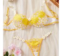 TEMU Set Reggiseno a Rete con Margherita da Donna